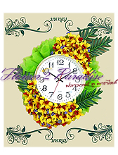 D 003 พวงหรีดนาฬิกา ประดับดอกไม้ประดิษฐ์